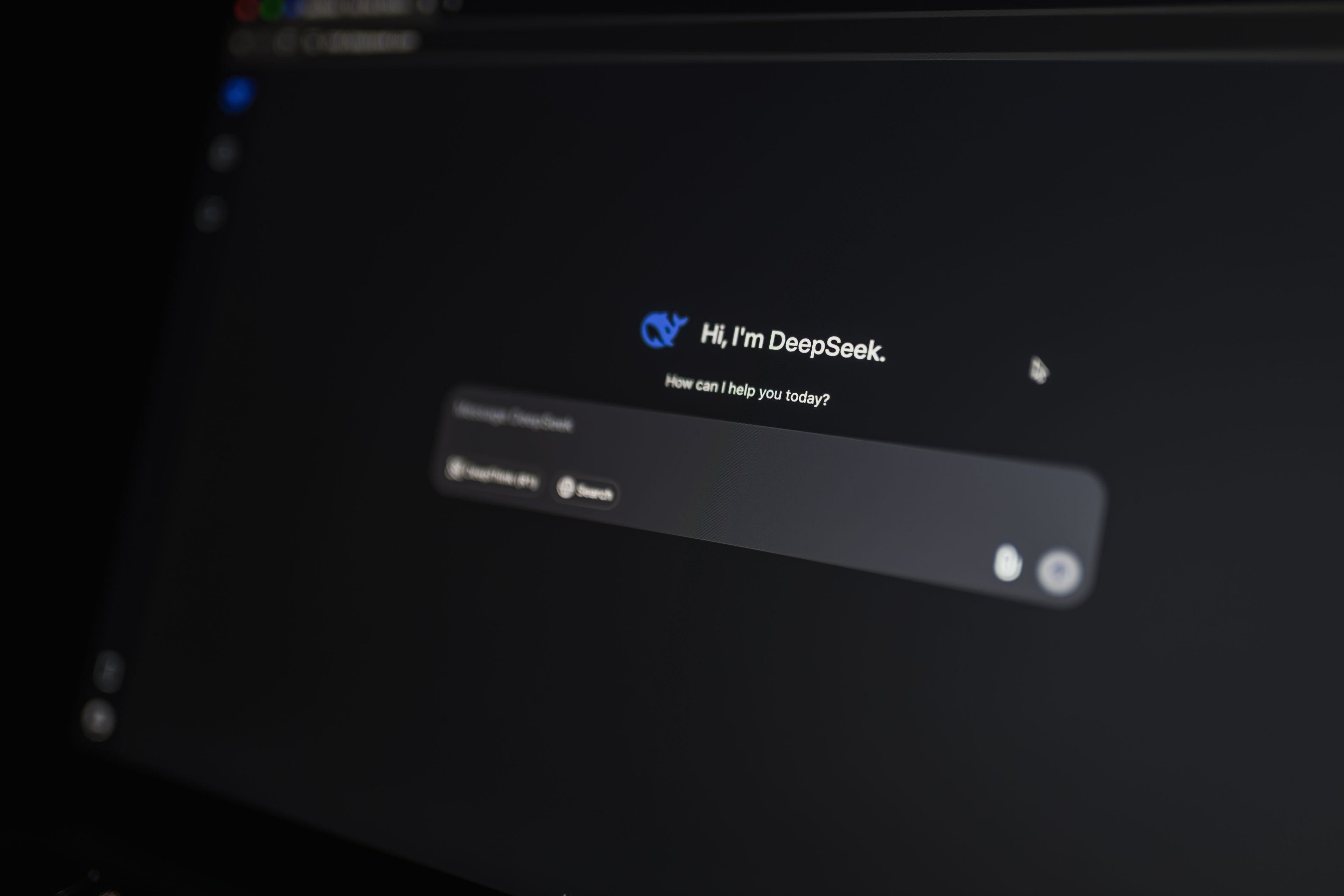 Nahaufnahme eines KI-Chat-Interfaces auf einem Computerbildschirm